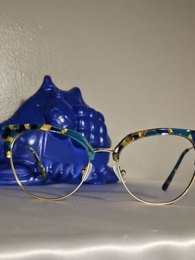 Michael Kors Blue Green Tortoiseshell Cat-Eye Glasses - Women Accessories